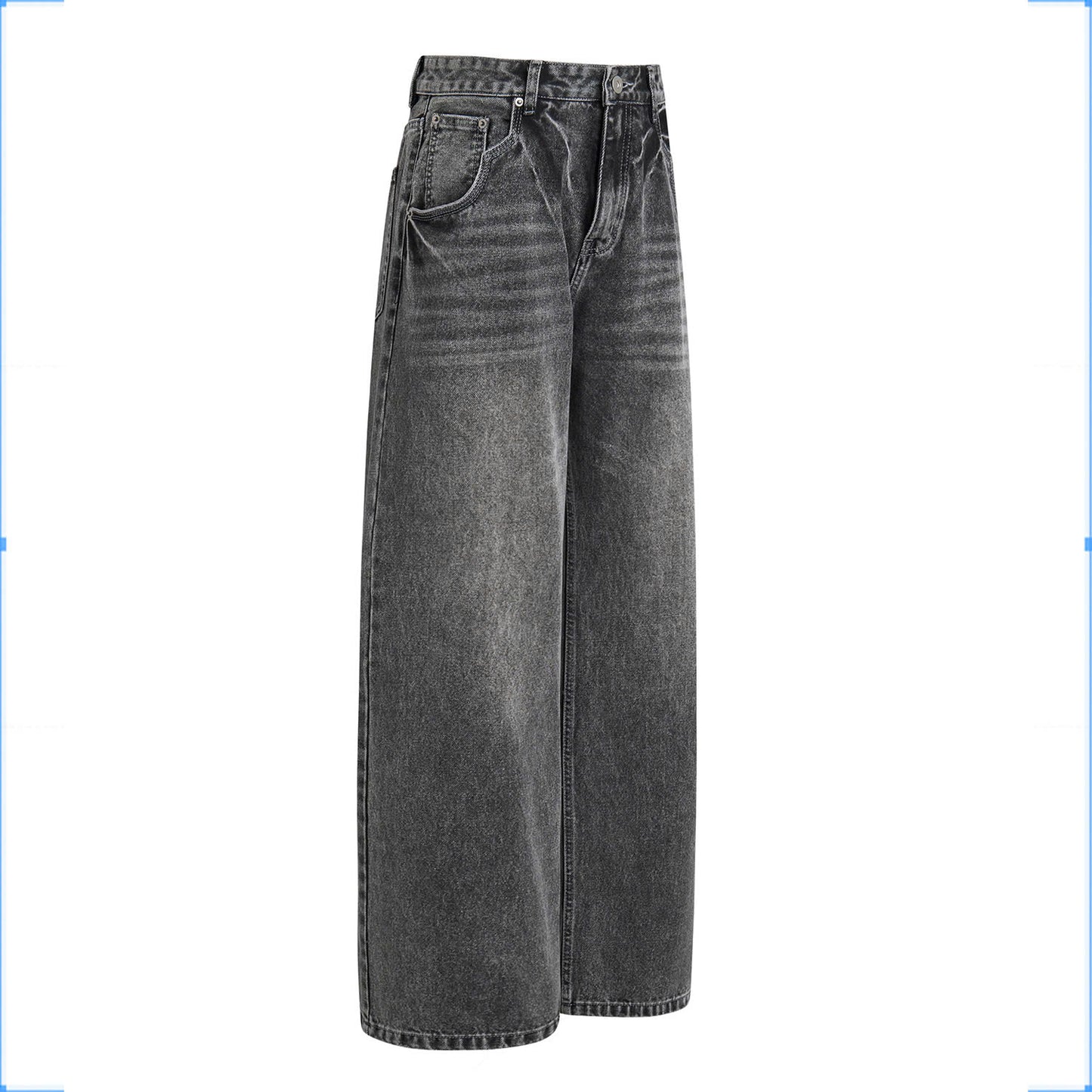 LOOSE FIT WASHED DENIM PANTS (VINTAGE GREY)