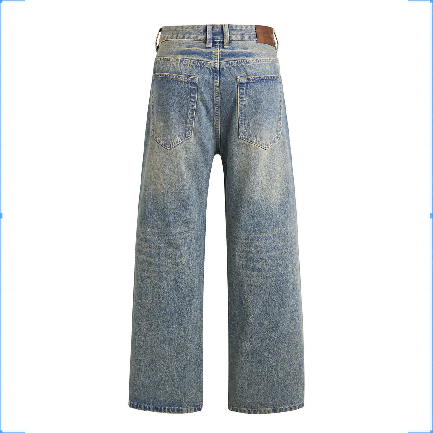 LOOSE FIT WASHED DENIM PANTS (VINTAGE BLUE)