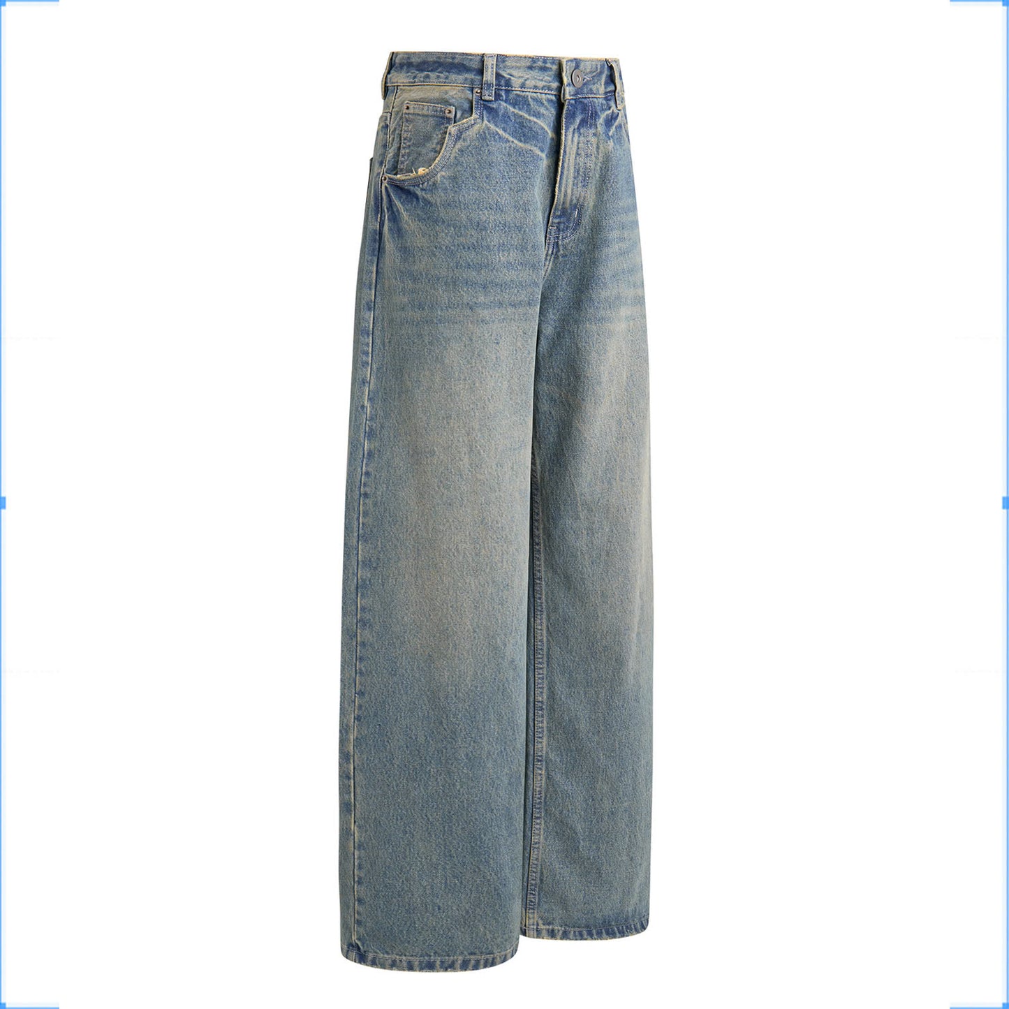 LOOSE FIT WASHED DENIM PANTS (VINTAGE BLUE)