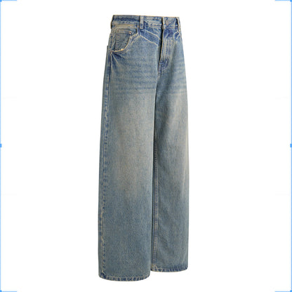 LOOSE FIT WASHED DENIM PANTS (VINTAGE BLUE)
