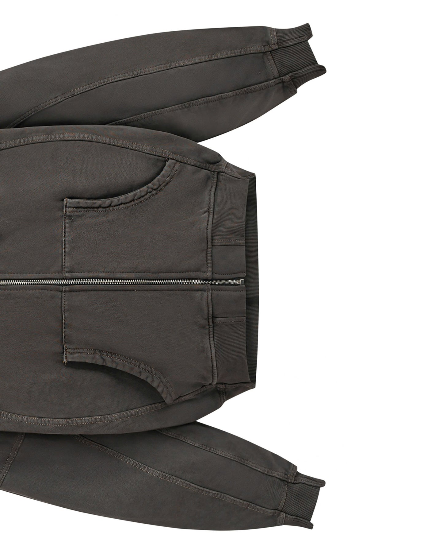 SPLICED WASHED HOODIE (SMOKE BROWN)