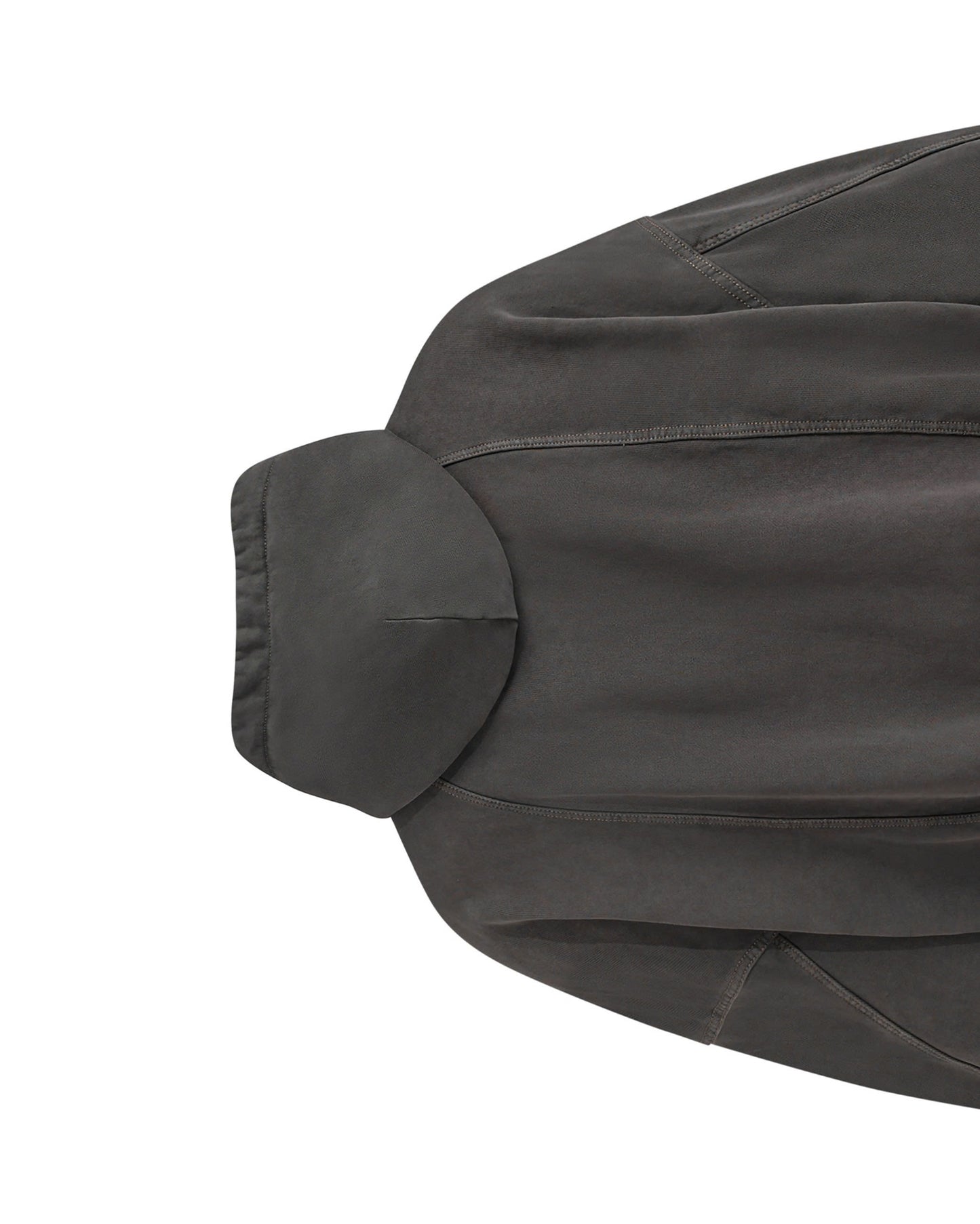 SPLICED WASHED HOODIE (SMOKE BROWN)