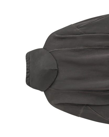 SPLICED WASHED HOODIE (SMOKE BROWN)