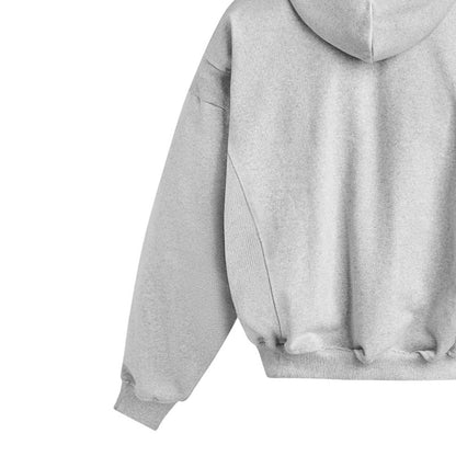PATTERN OVERSIZED ZIP UP HOODIE