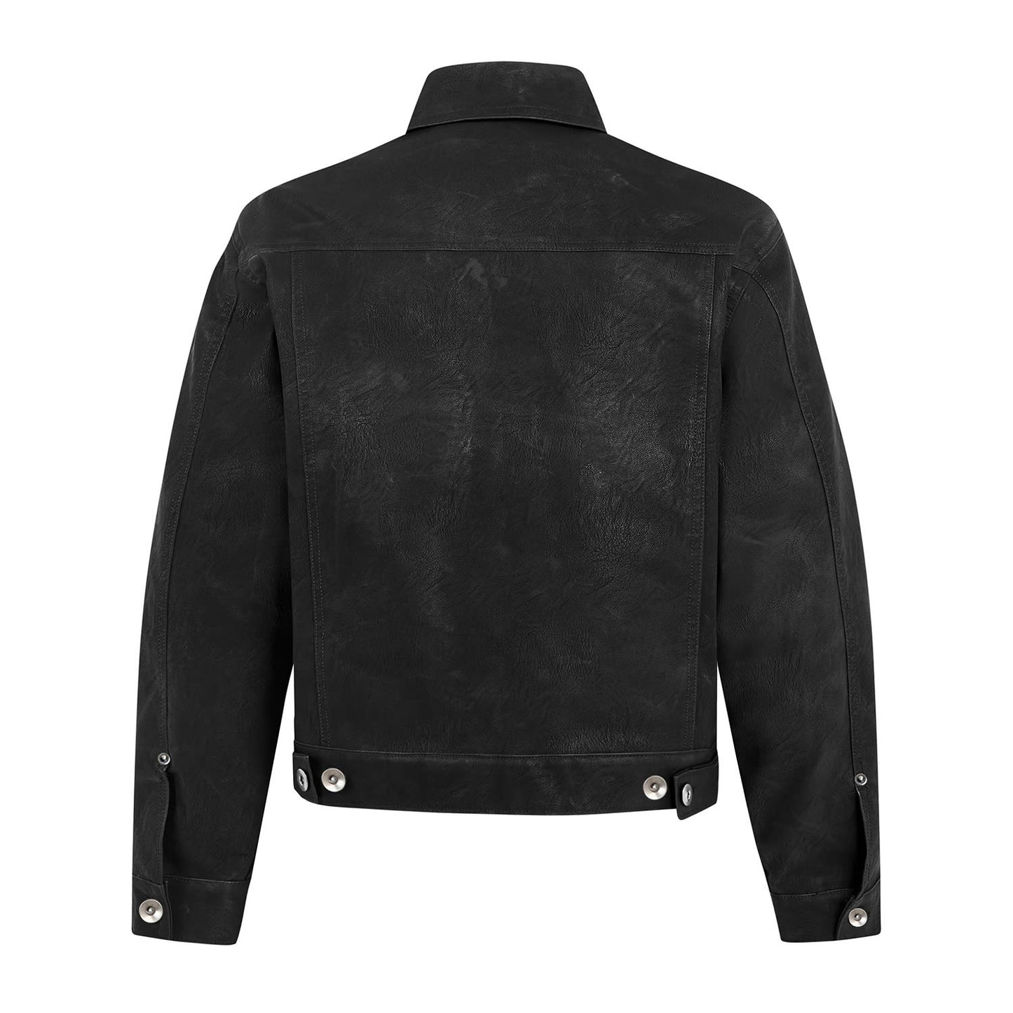TRUCKER FAUX LEATHER JACKET