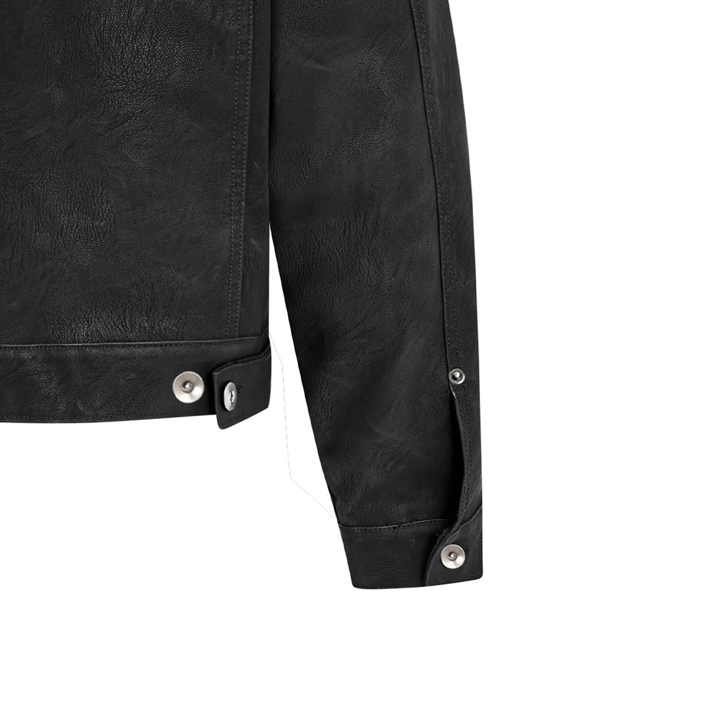 TRUCKER FAUX LEATHER JACKET