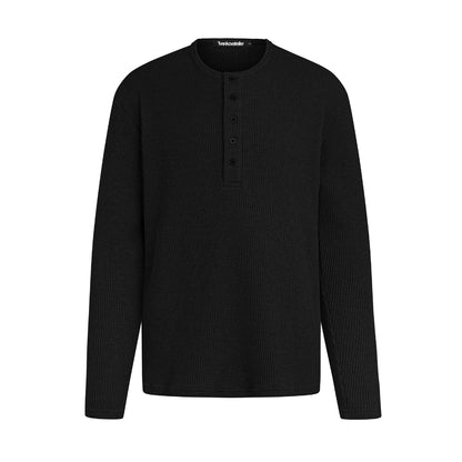 WAFFLE LONG SLEEVE (BLACK)