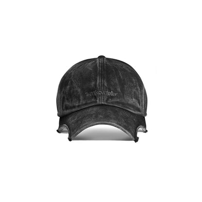 EYELET HALF MOON CAP (WASHED BLACK)