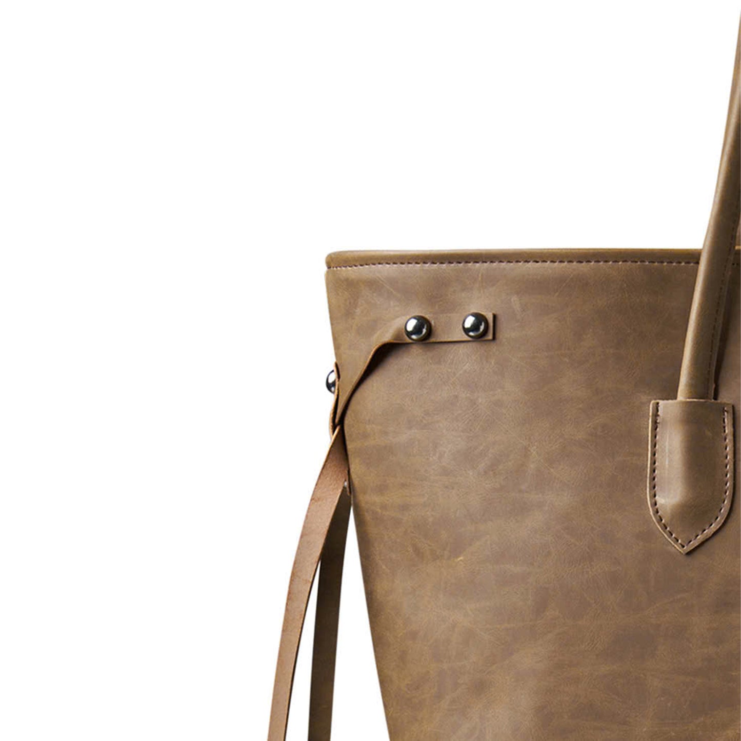 LACES FAUX SUEDE TOTE BAG (BROWN)