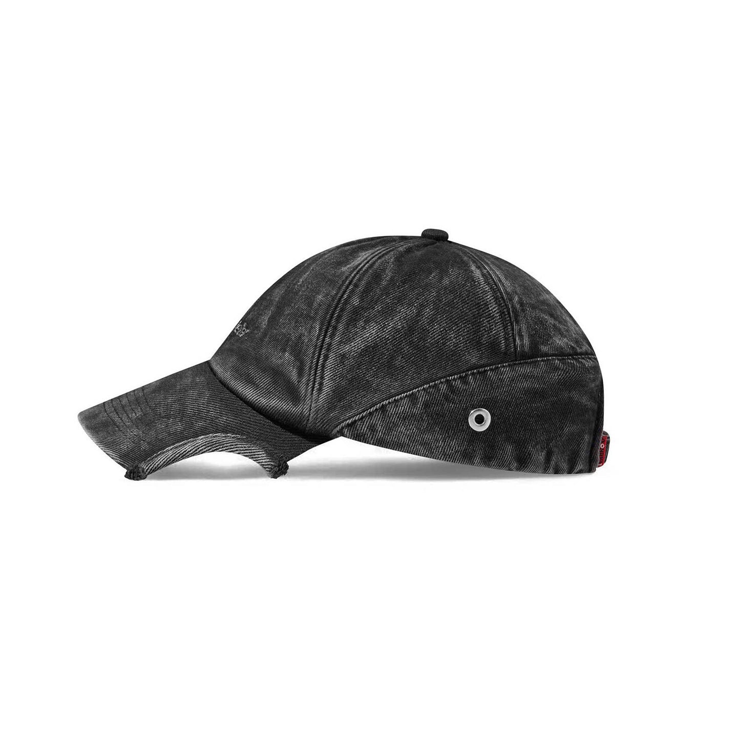 EYELET HALF MOON CAP (WASHED BLACK)