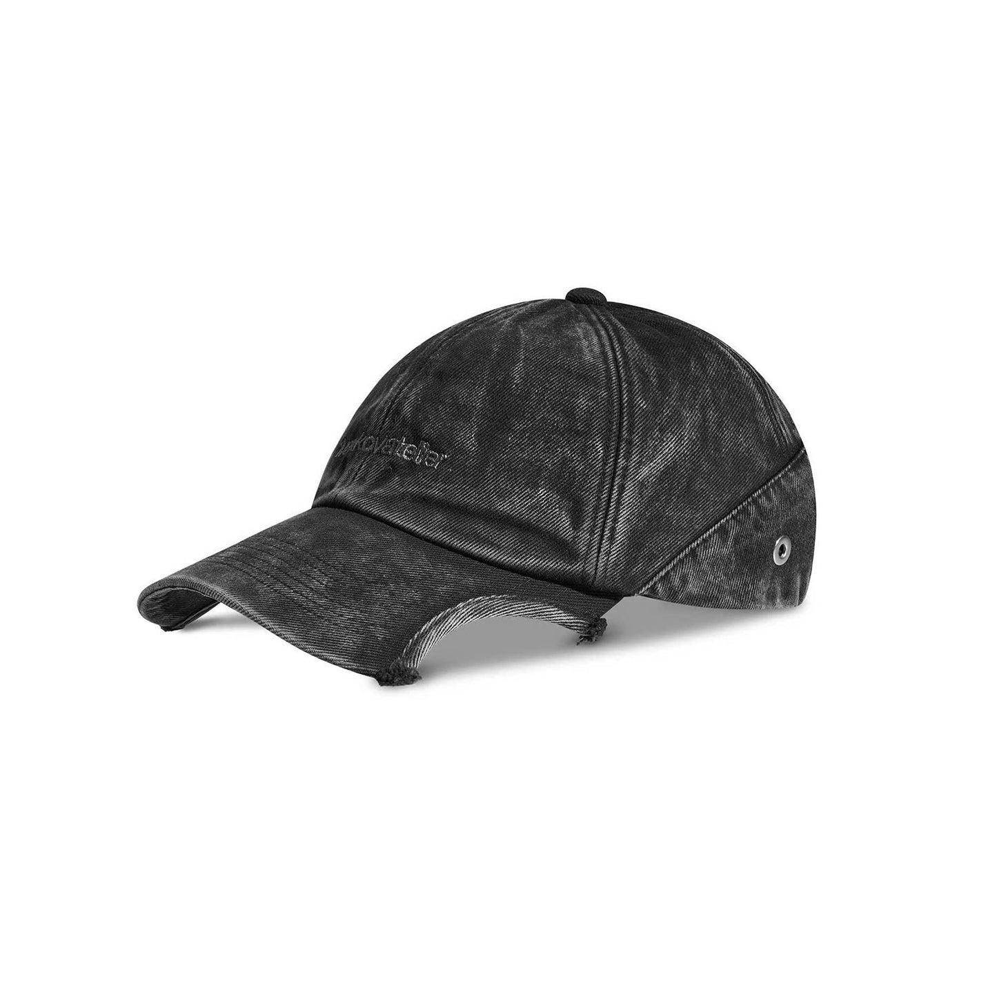 EYELET HALF MOON CAP (WASHED BLACK)