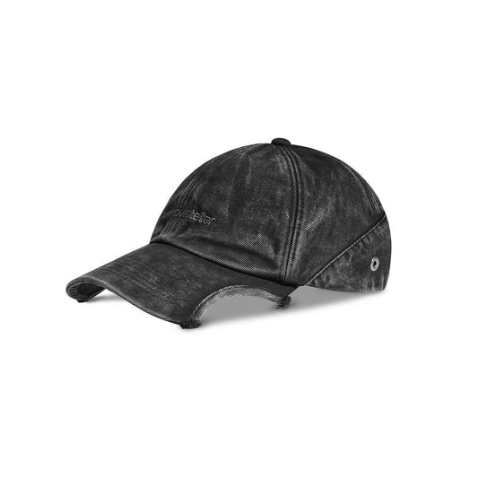 EYELET HALF MOON CAP (WASHED BLACK)