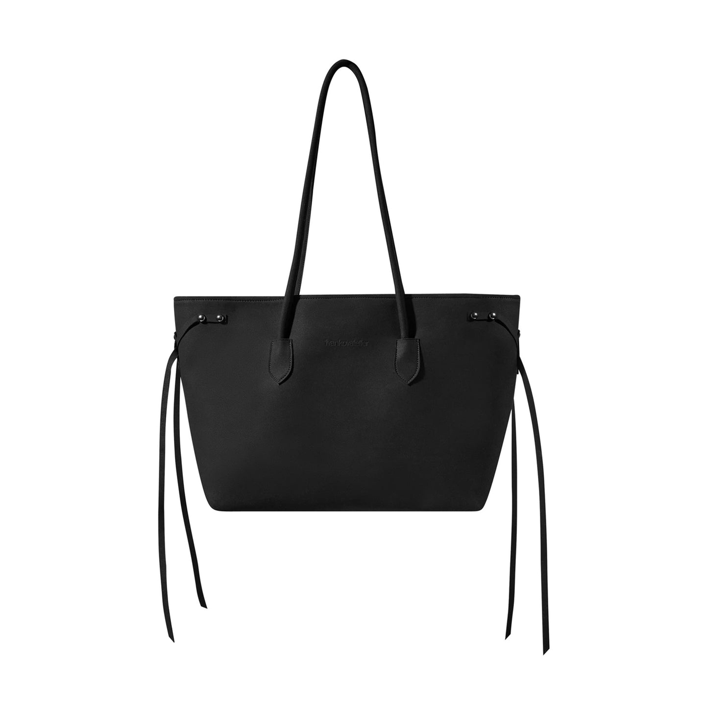 LACES FAUX SUEDE TOTE BAG (BLACK)