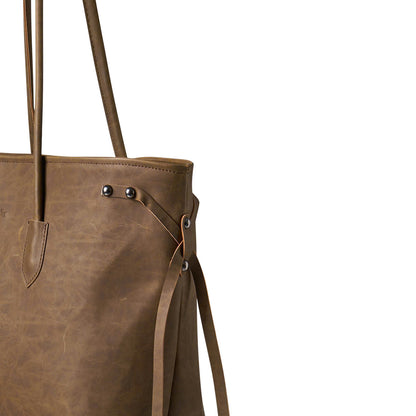 LACES FAUX SUEDE TOTE BAG (BROWN)