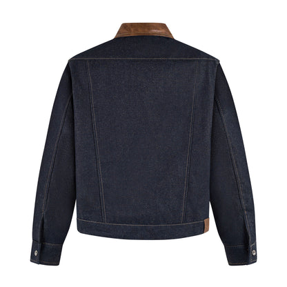 PATTERN ZIP UP JACKET (DARK BLUE)