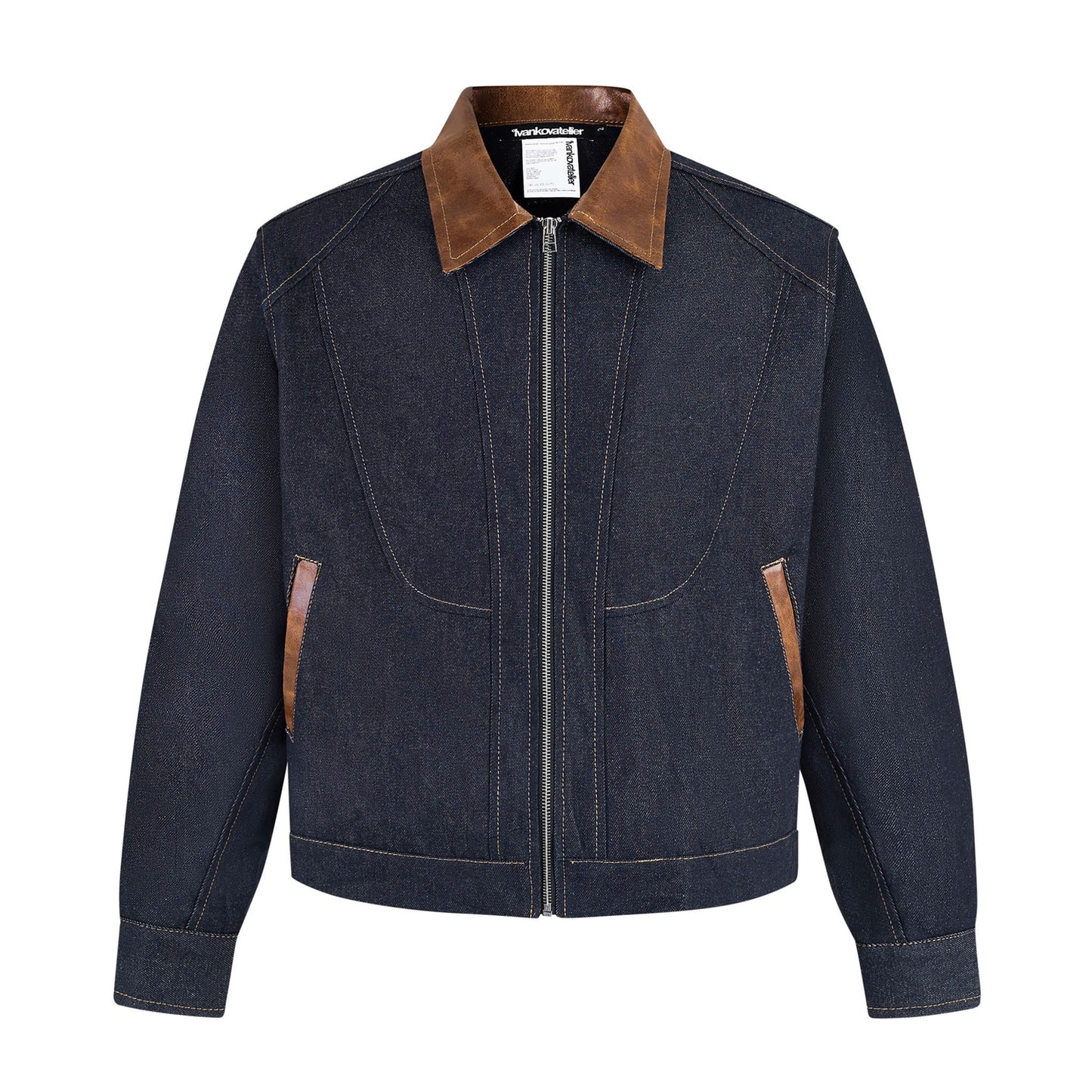 PATTERN ZIP UP JACKET (DARK BLUE)